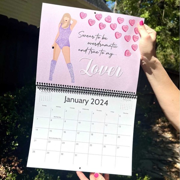 Taylor Tour Calendar 2024, Swift Music Poster Album Cover Poster Calendar - Årsvägg för flickor och pojkar Julklappsmusikälskare bokmärke