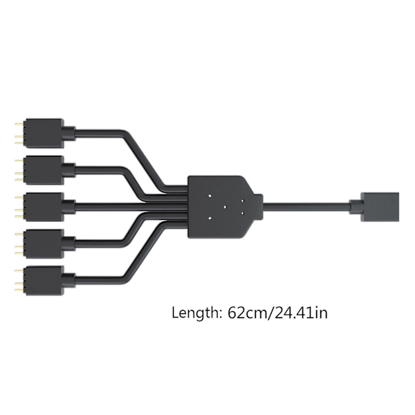 ARGB 1 til 5 3-pins 5V Fleksibelt Blæser RGB-adapterkabel Computer til kabinetstikdeler til MSI