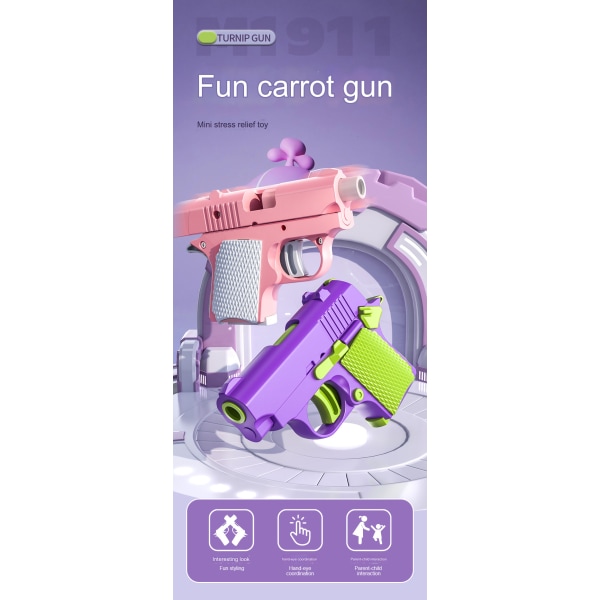 Gulrotpistol barnelekepistol julegave til barn Pink white (detachable)