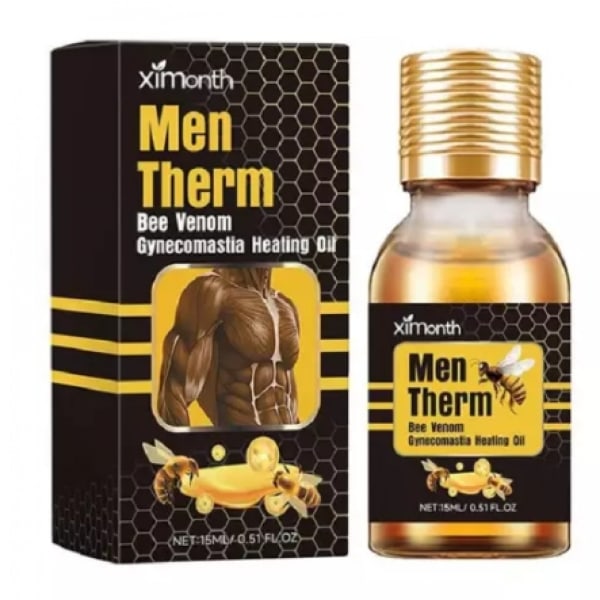 15 ml Mentherm Bee$Venom Gynecomastia Värmeolja, Men Therm Bee Venom för bröstet A