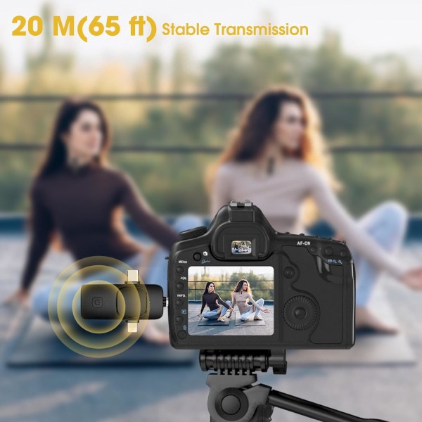 Mini trådlös Lavalier-mikrofon för iPhone Android-kamera Videoinspelning Livestreaming, Vloggning, Intervju, YouTube, TikTok 2.4Gz/ Brusreducering