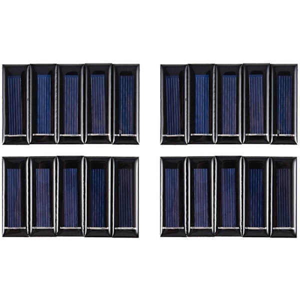 20 kpl Mini aurinkopaneelit Uudet 0,5V 100MA aurinkosähköpaneelit Akkulaturi Moduuli DIY 53 x 18 2,5 mm