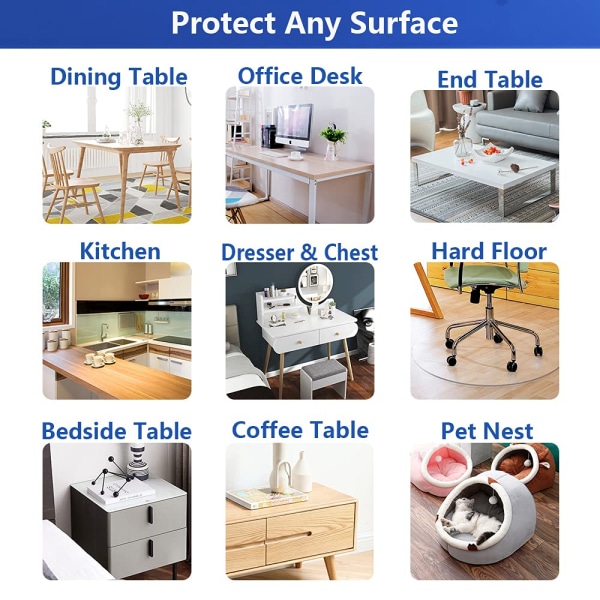 Små kontorsskrivbordsfläckar: Transparent PVC-bordsskydd, vattentät, anti-scratch, lätt att rengöra, 14x24 tum 80x120cm