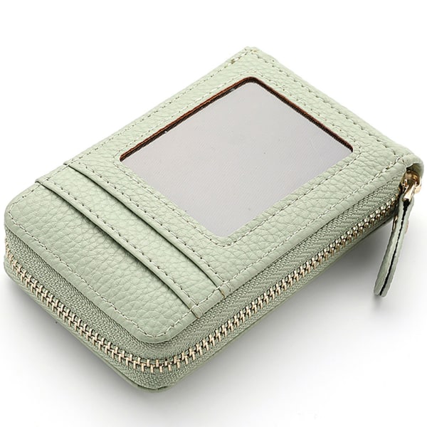 RFID-estoinen case, suurikapasiteettinen naisten case, pieni aitoa nahkaa oleva case , jossa irrotettava avaimenperä ID Grön