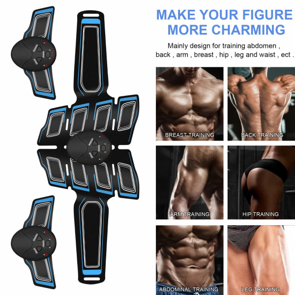 Muskelformare ABS-stimulator Träning Träning Bälte Bantning Magutrustning Midja Smart Fitness Män Kvinnor Mag/ben Hemmakontor Träning G
