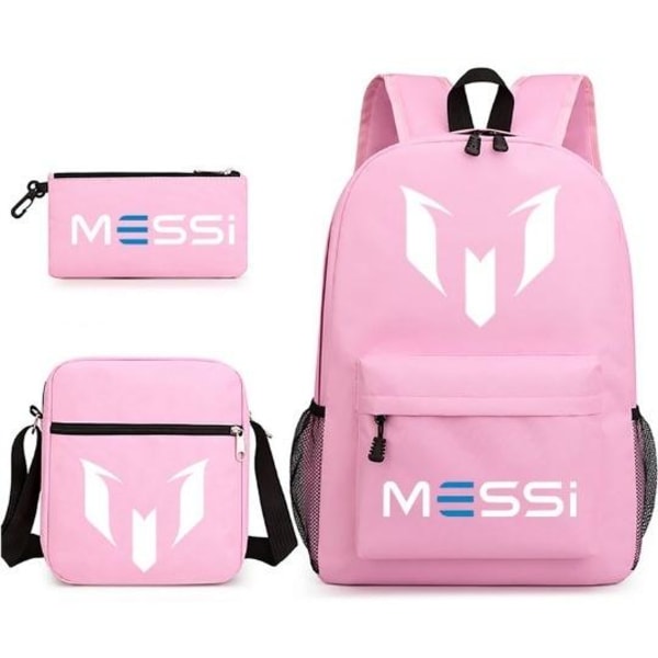 Messi Ryggsäck Pennfodral Axelväska Set (3 delar) rosa 1
