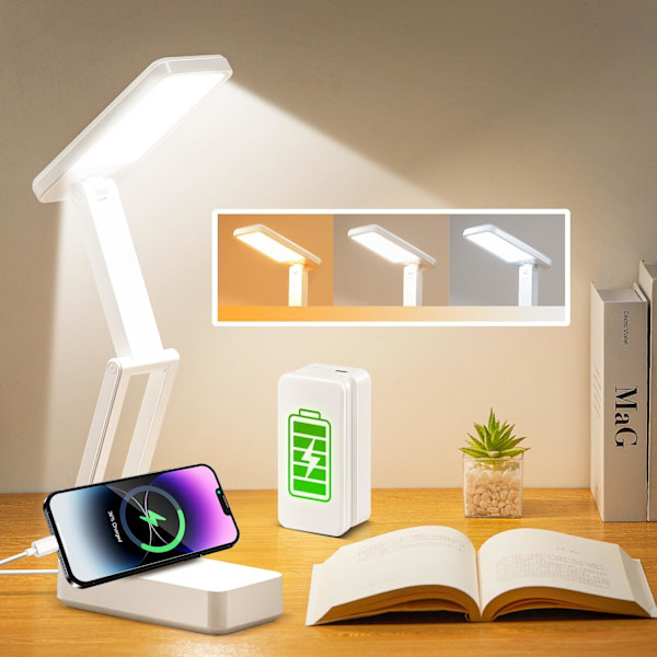 LED hopfällbar skrivbordslampa ögonskydd powerbank-funktion dubbel användning student ultralång batteritid studentrum studielampa läslampa