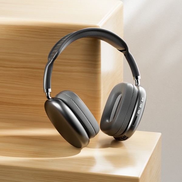 P9 trådlösa Bluetooth hörlurar: Over-Ear Music Headset med Deep Bass Earbuds svart