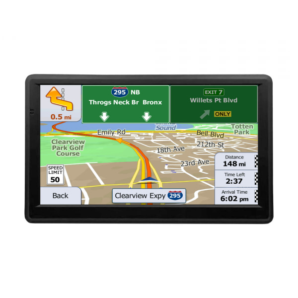 GPS-navigator för bil, senaste 2024-karta 7-tums pekskärm bil-GPS, röstvägledning för svängriktning, stödhastighet och varning för rött ljus