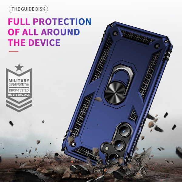 Samsung Galaxy A55 5G Cover Ring Armor Hybrid Blå 60