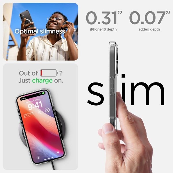 Lyxigt Magnetiskt Klart Skal För i-Phone 16 Plus Magsafe Stötdämpande Silikonskal Transparent
