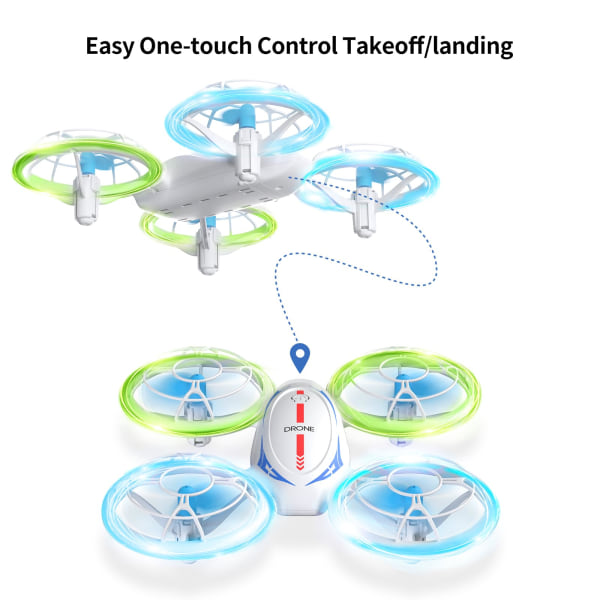 Mini Drone för barn, Fjärrkontroll Drone Flygande Leksaker, Quadcopter för nybörjare, 360° Flip, Full Propeller Protect, RC Drone Lätt att flyga, Present