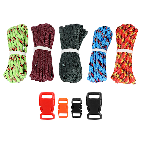 Nylon Paracord -nauha, köysi, käsintehty DIY-rannekorukoristesarja muovisella soljella (malli 3)