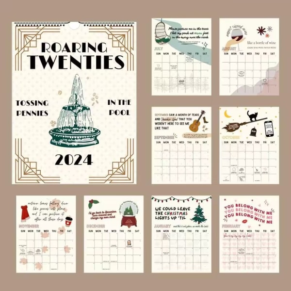 Väggkalender 2024 Roaring Twenties Calendar Väggkalender januari 2024 - december 2024, rolig kalender, rolig present till familjen, vänner (1 st) 2024 22*28cm