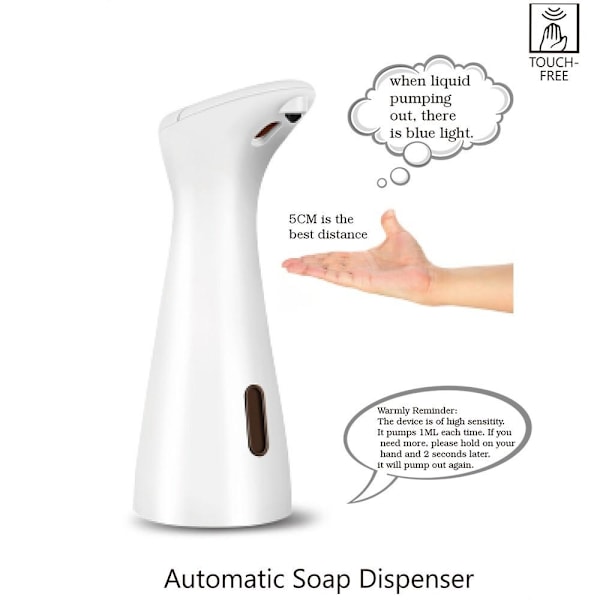 Automatisk flydende sæbedispenser Sæbepumpe berøringsfri sensor Vit White