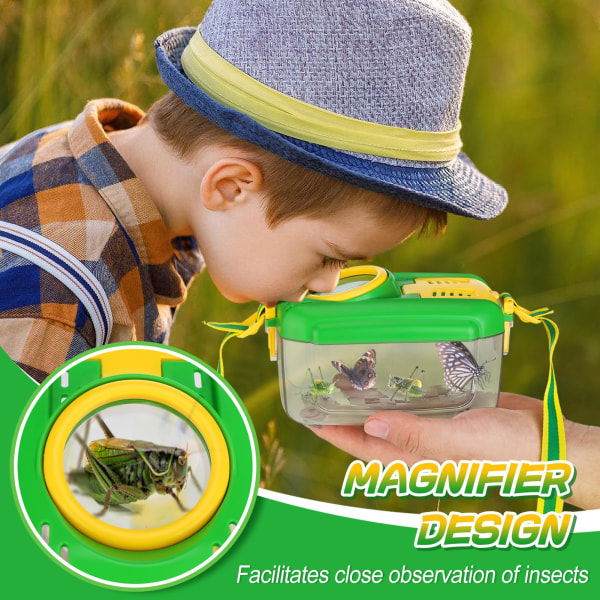 Kids Bug Catcher - Robust Kids Bug Catcher Kit med buggfälla Insektsfälla Fjärilsnätpincett, Kids Bug Catcher Outdoor Adventure Kit D