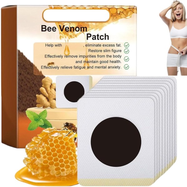 Bee Venom Bantningsplåster, Bee Venom lymfdränageplåster för kroppsformning, Bee Venom Detox Bantningsplåster, 10st/kartong 30pcs