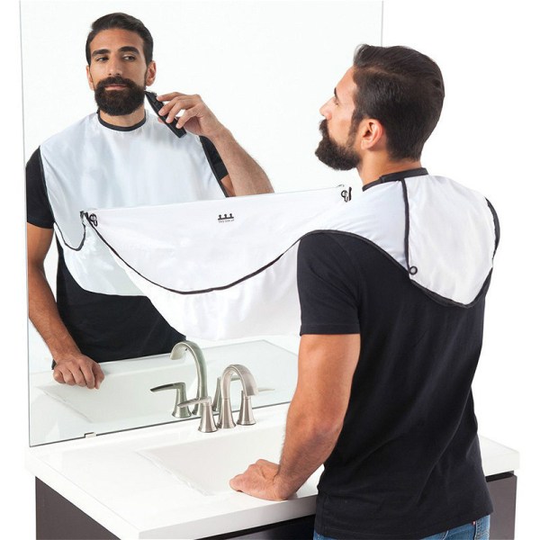 3 stk. Forklæde til barbering og skæg - Samler skægget - Barber Cape Black Black (transparent suction cup)