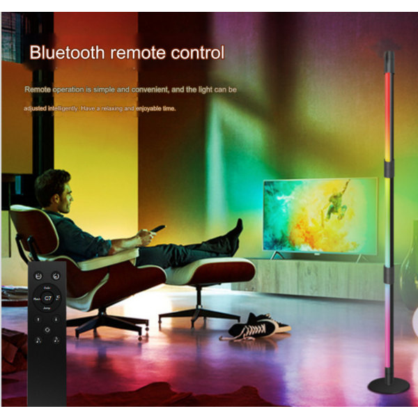 LED Intelligent Floor Atmosphere Light RGB Light med Bluetooth APP Hjem, Soveværelse, Stue RGB Atmosphere Væghjørnelys TEMU European regulations Remote control version