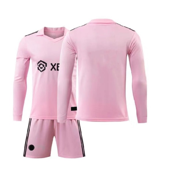 Miami tröja nr 10 Messi major league fotbollsuniform hem rosa kostym med strumpor sportkläder för vuxna och barn Pink long sleeved no size suit M