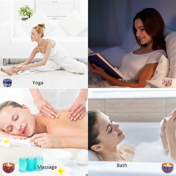 9-delade doftljus Set - Aromaterapi sojavaxljus för yoga, bad och avkoppling