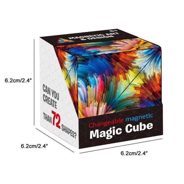 Sort Udskiftelig Magnetisk Magic Cube 3D Hånd Flip Puslespil Anti Stress Legetøj Gave lågans färg