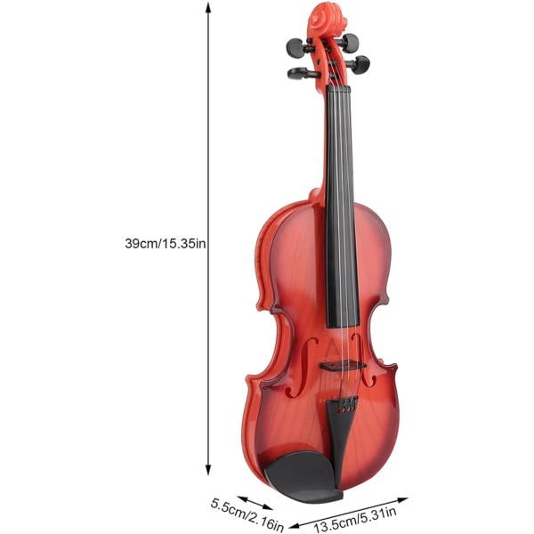 Premium violinmusikinstrument til begyndere, violinlegetøj til børn, udvikler musikalsk talent, pædagogisk gave til alderen 3-6 år Ljusbrun