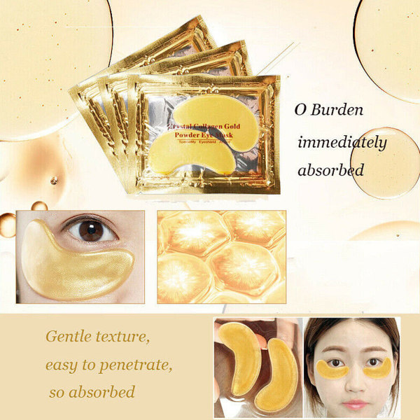 Silmänalaiset laastarit (30 paria) - Kultainen silmänalainen naamio kollageenia, silmänalainen naamio kasvoille, tummille ympyröille ja turvotukselle, kauneus ja henkilökohtainen hygienia