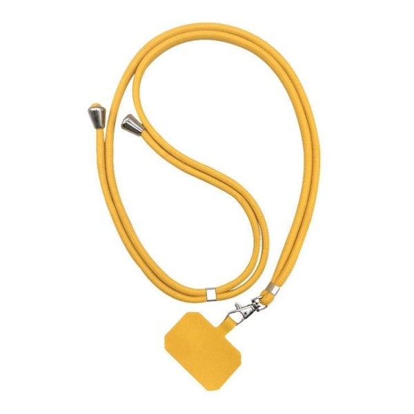 Justerbar Crossbody Telefonrem - Multifunktionell Hals-/Handledsrem med Avtagbar Kedja för Handsfree Användning (Gul)