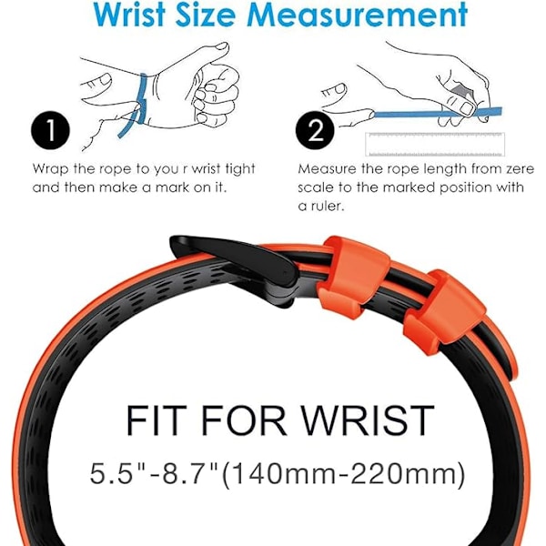 Quickfit 26 mm silikone blødt sportsvandtæt åndbart armbånd til Garmin Fenix 5X Plus, Fenix 6X Pro/safir, Enduro, Tactix Bravo Orange-svart