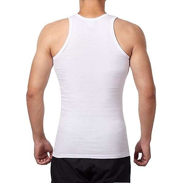 5-pack Herrlinnen i 100% bomull, undertröjor (vit*5) - XL