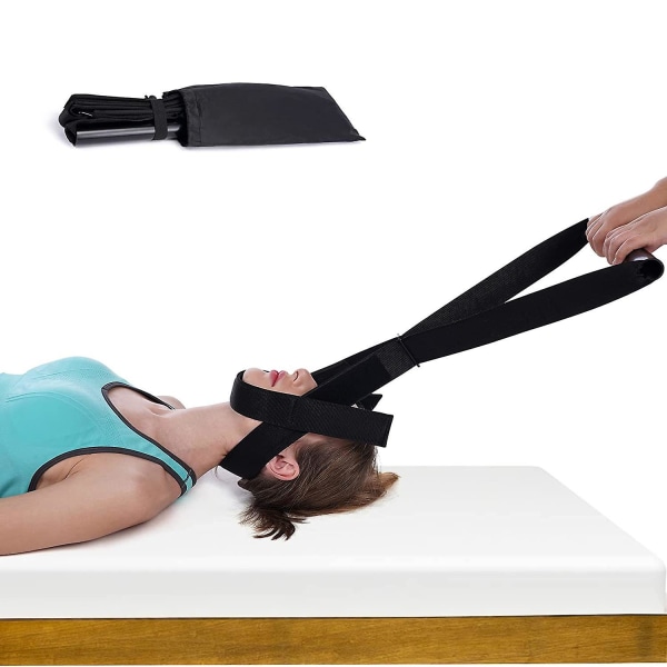 Neck Stretcher Strap - Rygg kiropraktiskt kompressionsverktyg med hakbälte, halsdragningsanordning