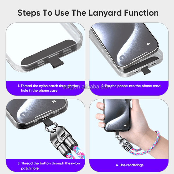 Ny mobiltelefon lanyard datakabel Type-C till USB-C 240W 0.3m snabbladdande halsband bärbar datakabel