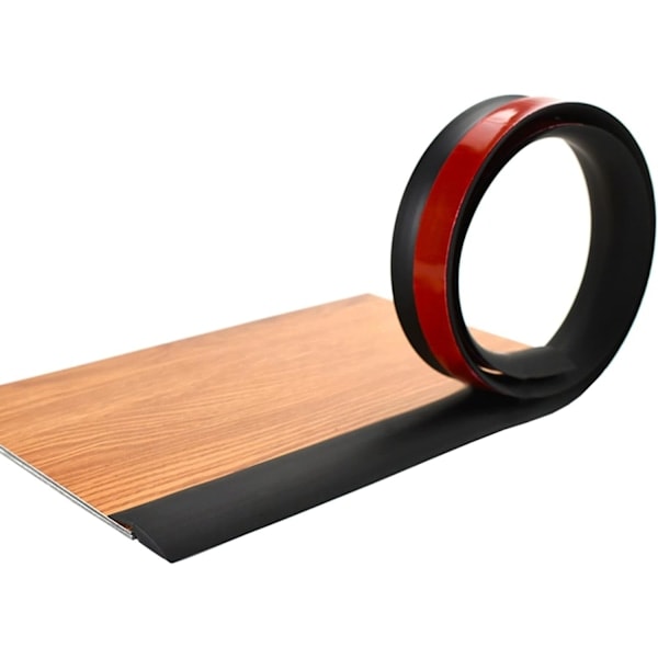 2 m itseliimautuva PVC-vinyylilattialista, kynnyslistat, siirtymäprofiilit, maton reunalista, ovilista, 3 mm musta