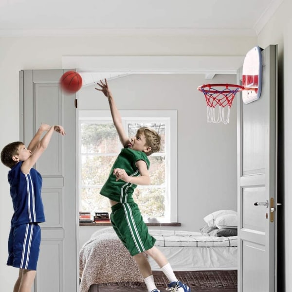 Mini Over The Door Wall Basket Hoop Set, Small Indoor Basketball Hoops Backboard, Hängande Basketboard Med 2 Bollar och Luftpump För Hom 1 set