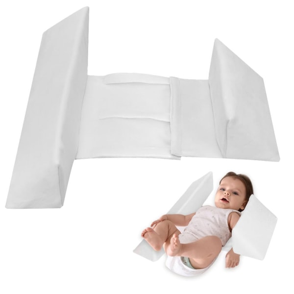 Positioneringskudde för baby , sidosömnskudde baby, tvättbar för säkrare sovande, justerbar anti-rullkil kudde 0-12 månader