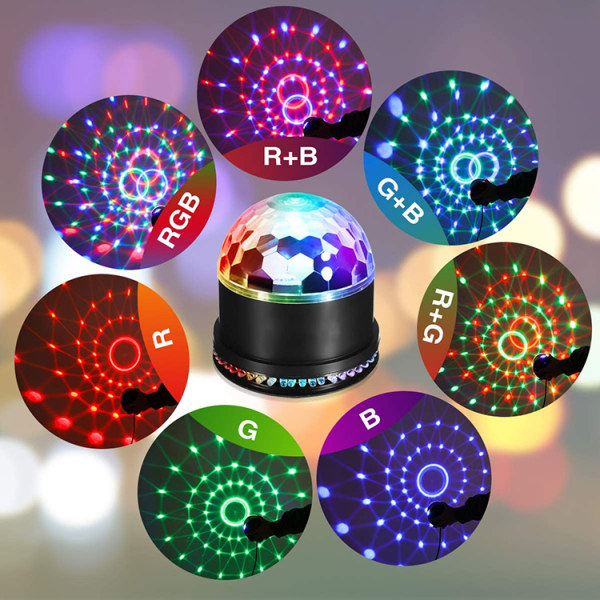 LED disco ball 5W disco lampe festlys lyseffekt scenelys 8w voice control