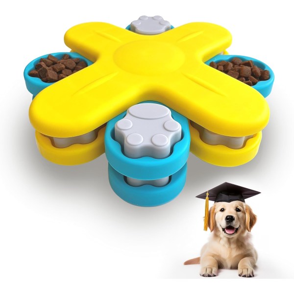 Interaktiv hundpusselleksak - Pet IQ-träning - Mental stimulering och berikning - Slow Feeder Bowl 1 st