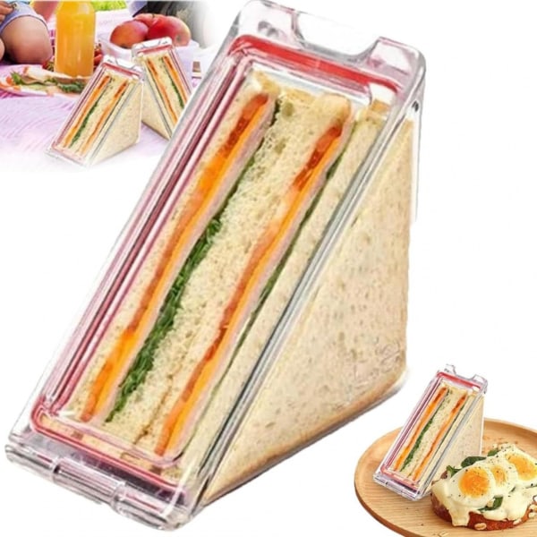 Triangel smörgåsbehållare | 3,9 x 2,3 tums återanvändbara smörgåsbehållare | Löstagbar smörgåslåda Lätt att rengöra | Läckagesäkra smörgåslådor