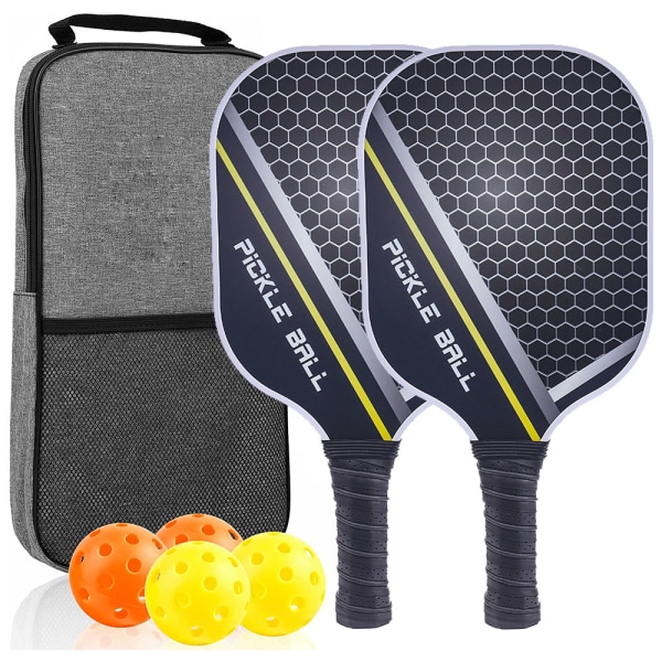 Pickleball Paddles Racket Set, 2 glasfiber Pickleball Paddlar med 4 bollar, 1 väska för inomhussport utomhus, vuxna, nybörjare och proffs 6