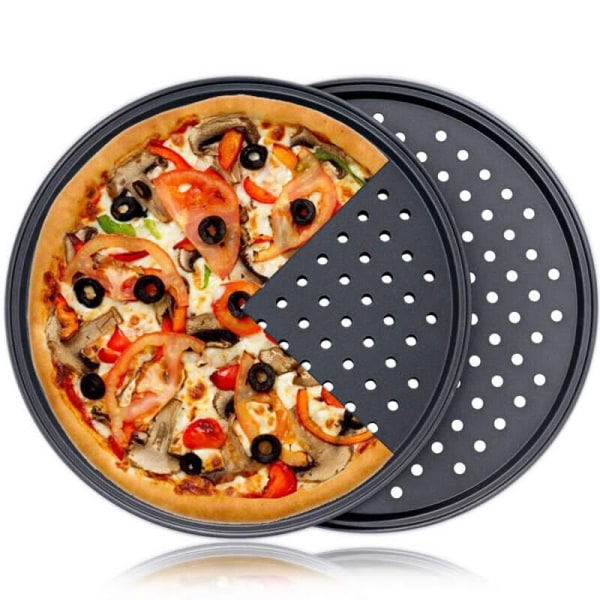 Pizzaplåt non-stick 9-12'' rund pizzapanna med hål Bakugnsbricka 1pc