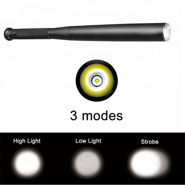 31/36/41/49cm LED-teleskooppinen taskulamppu Baseball-taskulamppu, kirkas vedenpitävä retkeilylamppu 31 cm