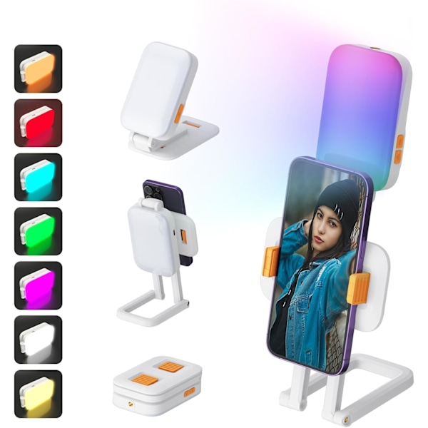 Mini RGB -pöytävalaisin suoratoistoon, taskulamppu, kannettava matkapuhelinjalusta, valokuva SLR selfie vlog -valokuvaukseen