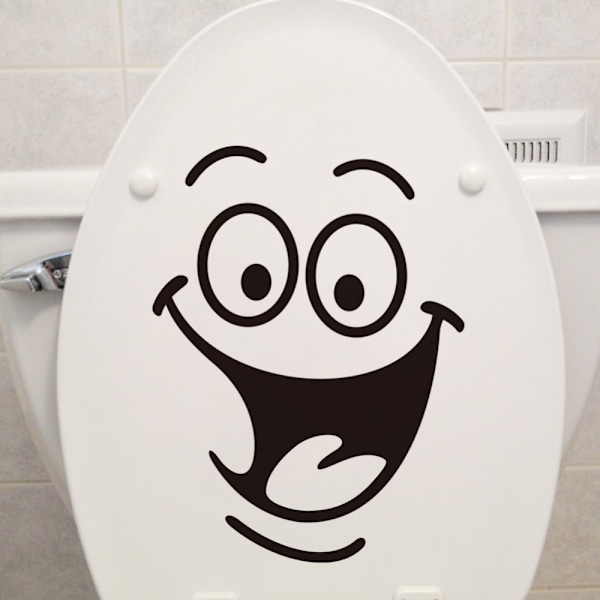 1 st Rolig Ansikte WC Toalett Dekal Väggmålning Konstdekor Roligt Badrum