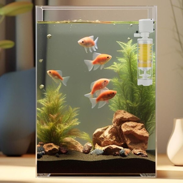 10W Akvariefilter - Akvariefilterpumpe til lille akvarium, filter til akvarium af en gallon, filterpatron til akvariefisketank, udskiftning