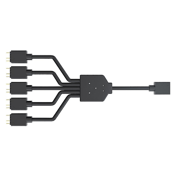 ARGB 1 til 5 3-pins 5V Fleksibelt Blæser RGB-adapterkabel Computer til kabinetstikdeler til MSI