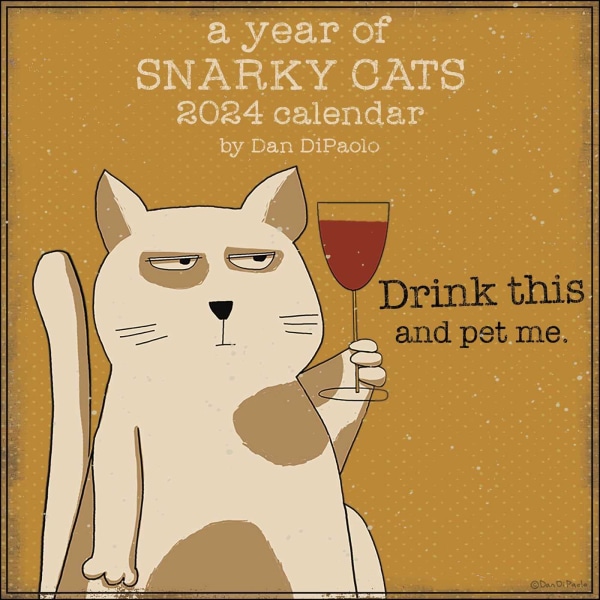 2024-kalender, et år med Snarky Cats 2024-vægkalender, 12-måneders kattekalender, Sjov frække julegave til katteelskere julegave