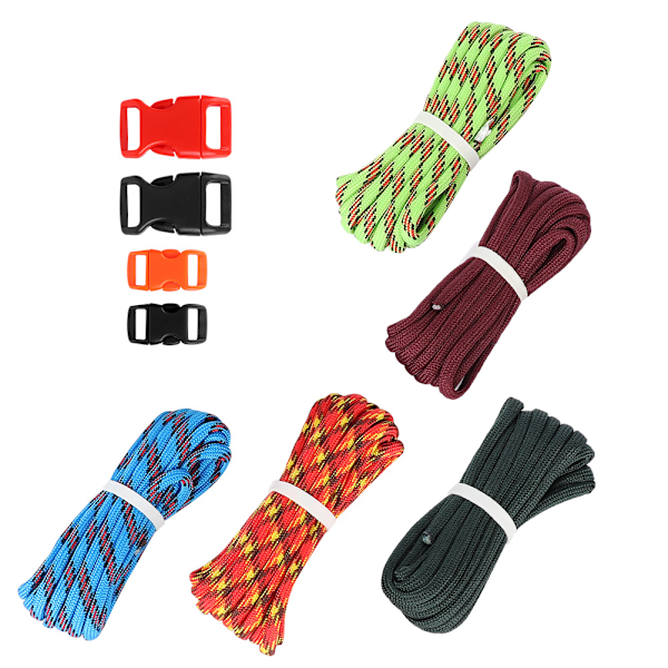 Nylon Paracord -nauha, köysi, käsintehty DIY-rannekorukoristesarja muovisella soljella (malli 3)