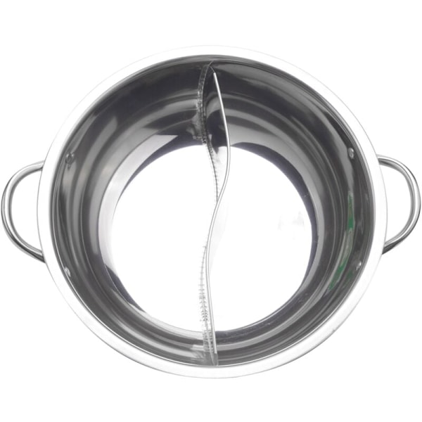 2 stk. 28 cm Dobbelte Delte Rustfri Stål Hot Pot 28 cm Køkkenredskabssæt Varme Suppegryder