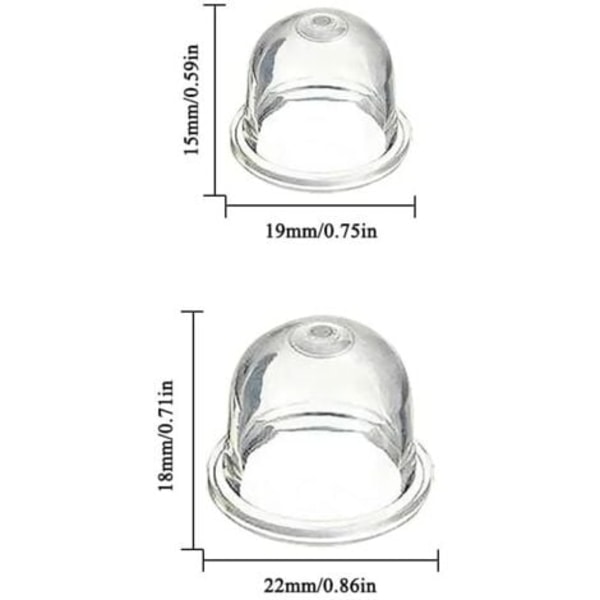 12 kpl Primer-pumppu kaasuttimelle 19 mm ja 22 mm Primer-pumppu Primer-tarvikkeet ruohonleikkurille moottorisahalle puhallinleikkurille trimmerille